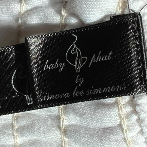 🌻Y2K Baby Phat White Terry Cloth Halter Swimsuit Cover-up Size Medium - Picture 10 of 12